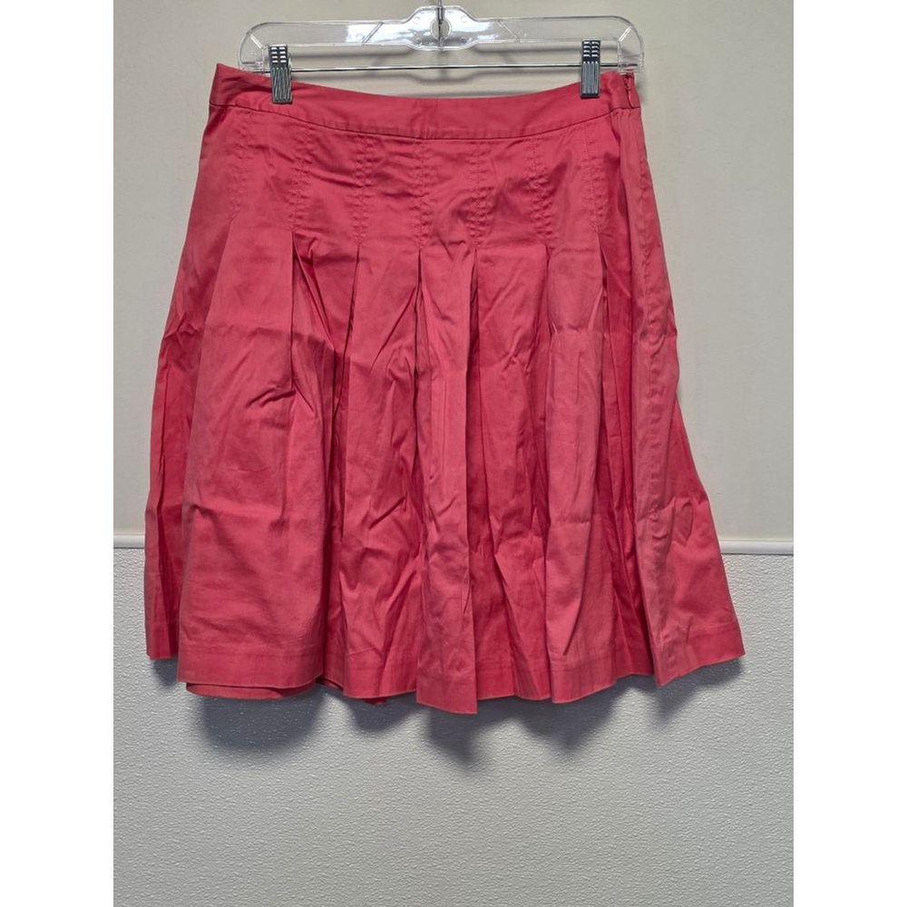 Women's Petite Sophisticate Coral Pleated A-Line Skirt Size 6P